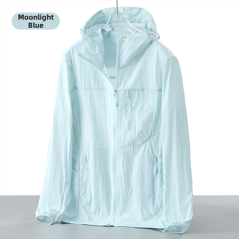 Jachetă exterioară de vânt pentru drumeții - Unisex, UPF50+, respirabilă, uscare rapidă, cu glugă