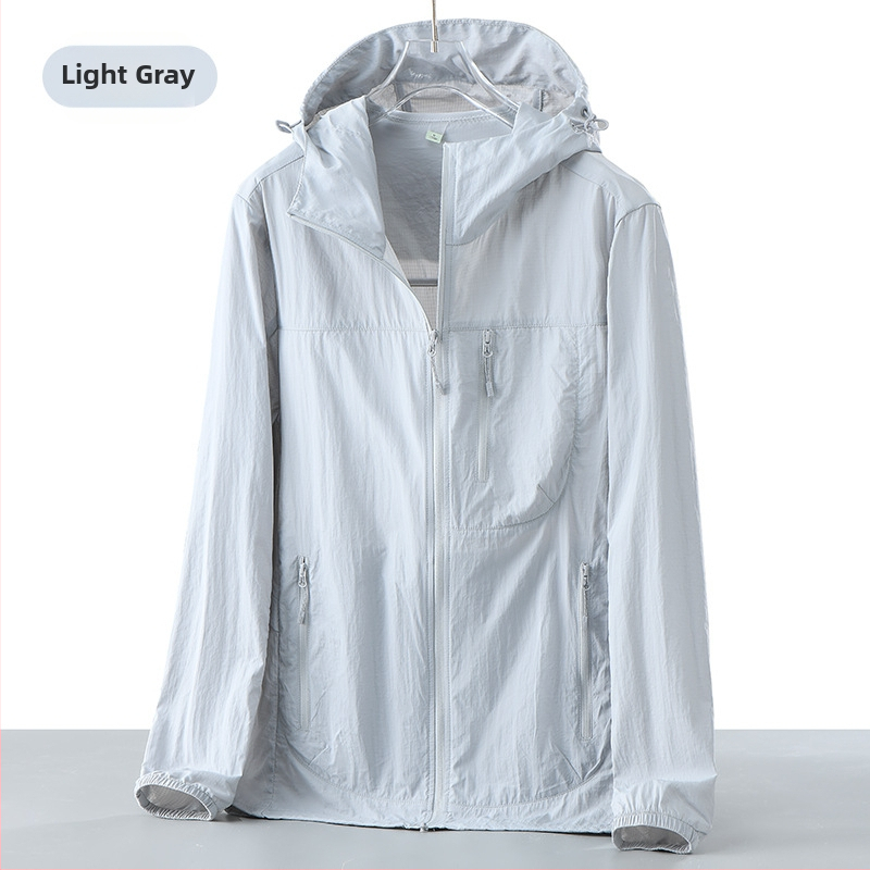 Jachetă exterioară de vânt pentru drumeții - Unisex, UPF50+, respirabilă, uscare rapidă, cu glugă