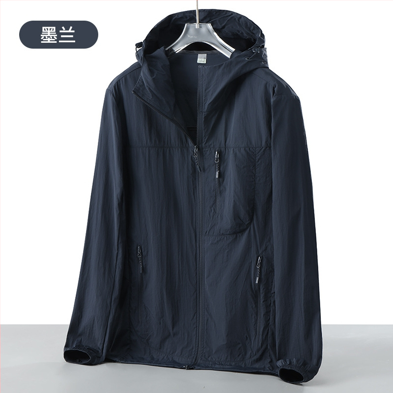 Jachetă exterioară de vânt pentru drumeții - Unisex, UPF50+, respirabilă, uscare rapidă, cu glugă