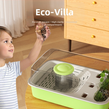 Box na chov Hermit Crab s lezeckým rámom, vodnou pumpou a úkryptom; Tank na chov korytnačiek – potreby pre domáce zvieratá (Hmotnosť 1.28 kg; Rozmanitosť Brazilian Turtle; Druh: Turtle; Tvar tela: Toy Type)