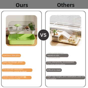 Box na chov Hermit Crab s lezeckým rámom, vodnou pumpou a úkryptom; Tank na chov korytnačiek – potreby pre domáce zvieratá (Hmotnosť 1.28 kg; Rozmanitosť Brazilian Turtle; Druh: Turtle; Tvar tela: Toy Type)