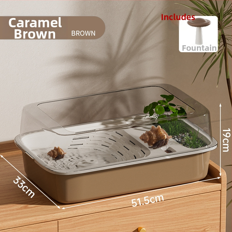 Box na chov Hermit Crab s lezeckým rámom, vodnou pumpou a úkryptom; Tank na chov korytnačiek – potreby pre domáce zvieratá (Hmotnosť 1.28 kg; Rozmanitosť Brazilian Turtle; Druh: Turtle; Tvar tela: Toy Type)