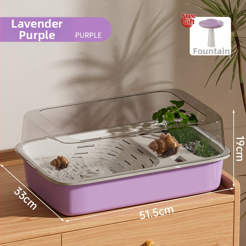 Box na chov Hermit Crab s lezeckým rámom, vodnou pumpou a úkryptom; Tank na chov korytnačiek – potreby pre domáce zvieratá (Hmotnosť 1.28 kg; Rozmanitosť Brazilian Turtle; Druh: Turtle; Tvar tela: Toy Type)