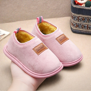 Detské domáce papuče z bavlny pre dievčatá, vrchnok z fleecu, podrážka PVC, jednofarebný vzor, slip-on dizajn, vek 1–6 rokov