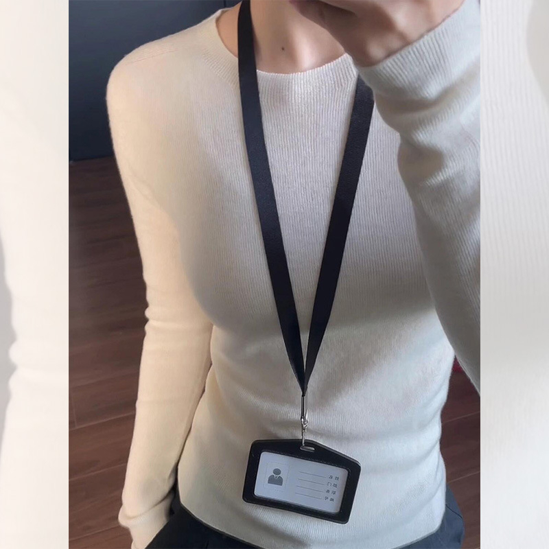 Top basic tricotat pentru femei, guler rotund, mâneci lungi, stil pulover, croi normal