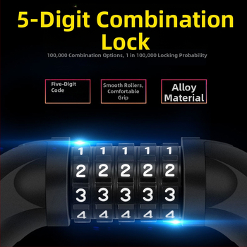 Viisnumbriline parooliga ahelaluk, segatud terasest, 500 g, sobib jalgrattale, elektrisõidukile ja motorrattale