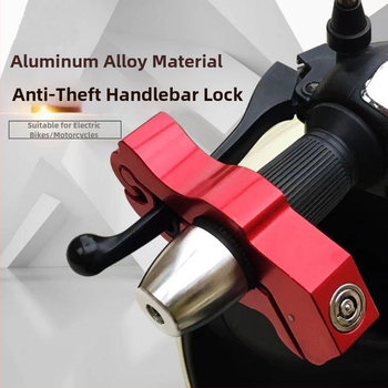 Hliníkový zámok na riadidlá bicykla - prenosný anti‑krádežný zámok pre elektrické bicykle, elektrické koloběžky a motocykle - Hmotnosť 395 g