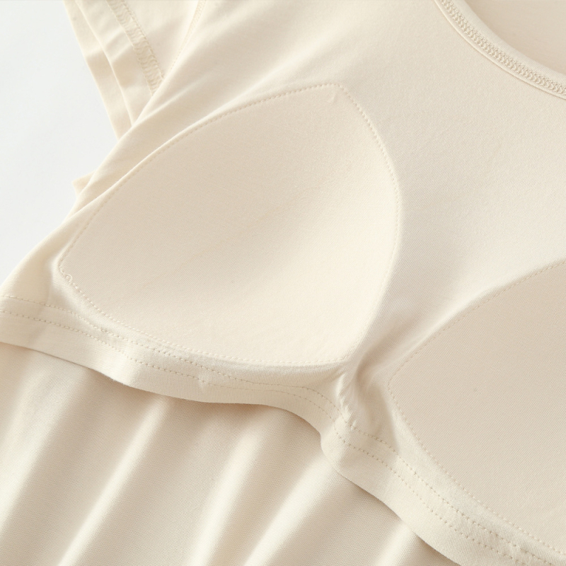 Jednodielne tehotenské nočné šaty s výplňou na prsiach, Modal-viskózna látka, okrúhly výstrih, 3/4 rukávy, priedušná domáca pyžama