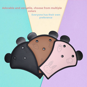 Detektor autoväz pre deti s roztomilým ramenným vankúšom a obmedzovačom brucha s roztomilým zajačikom – Materiál: PU soft leather sponge; Personalizácia k dispozícii; Nastaviteľný dizajn