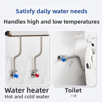 304 nerezová oceľová gofrovaná hadica pre ohrievač vody a toaletu – vstup/výstup, horúca a studená voda, závitové pripojenie, 0–95°C, 1,5 MPa