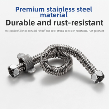 304 nerezová oceľová gofrovaná hadica pre ohrievač vody a toaletu – vstup/výstup, horúca a studená voda, závitové pripojenie, 0–95°C, 1,5 MPa