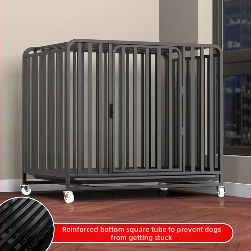 Κλουβί σκύλου με διαχωρισμό για τουαλέτα, παχυσμένη και ενισχυμένη κατασκευή από ανοξείδωτο ατσάλι, κωδικός Ue123