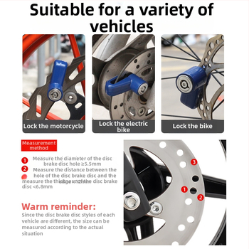 Mini zámok na kotúčovú brzdu z hliníkového zliatiny, pre motocykel/e-bike/bicykel – ochrana proti krádeži, antikorózny, proti vypáčeniu, 80 g