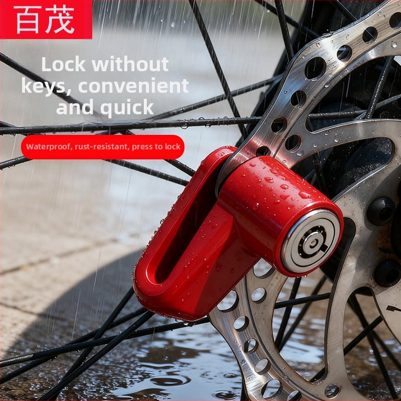 Mini zámok na kotúčovú brzdu z hliníkového zliatiny, pre motocykel/e-bike/bicykel – ochrana proti krádeži, antikorózny, proti vypáčeniu, 80 g