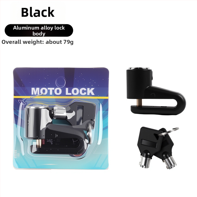 Mini zámok na kotúčovú brzdu z hliníkového zliatiny, pre motocykel/e-bike/bicykel – ochrana proti krádeži, antikorózny, proti vypáčeniu, 80 g