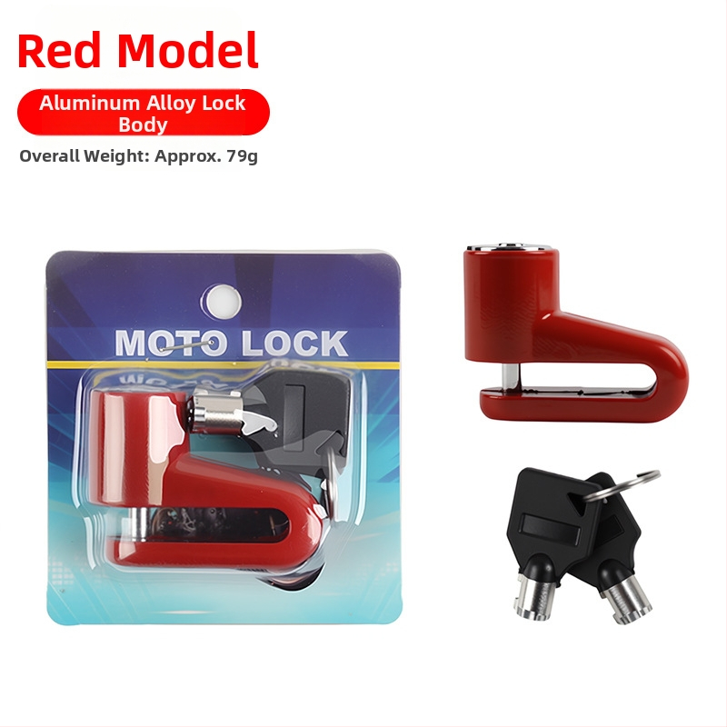 Mini zámok na kotúčovú brzdu z hliníkového zliatiny, pre motocykel/e-bike/bicykel – ochrana proti krádeži, antikorózny, proti vypáčeniu, 80 g