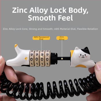 ROCKBROS parooliga lukk jalgratastele, mootorratastele ja kiivritele — kaasaskantav turvasulg, mille kabel on tsingi sulam/ABS/PVC kattega terastraadiga