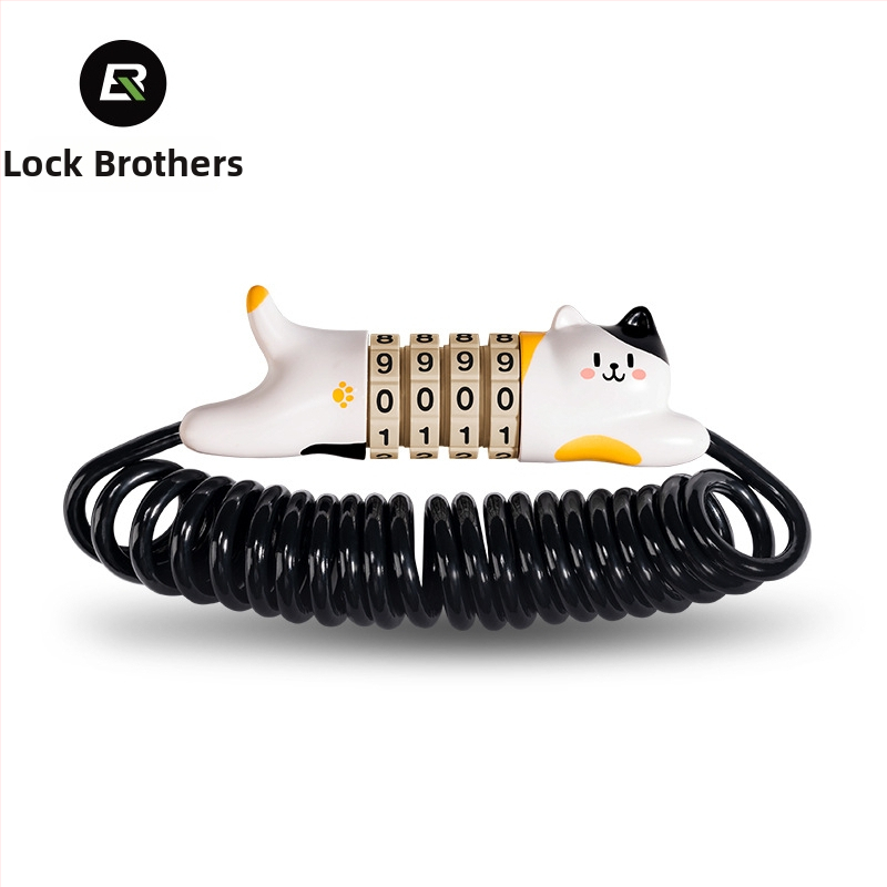 ROCKBROS parooliga lukk jalgratastele, mootorratastele ja kiivritele — kaasaskantav turvasulg, mille kabel on tsingi sulam/ABS/PVC kattega terastraadiga