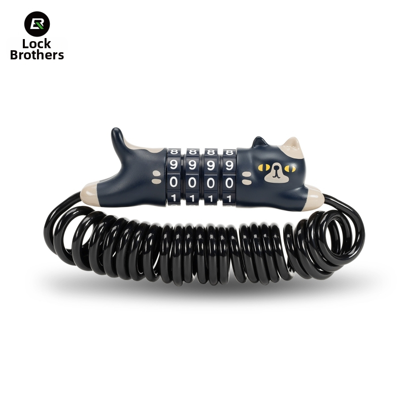 ROCKBROS parooliga lukk jalgratastele, mootorratastele ja kiivritele — kaasaskantav turvasulg, mille kabel on tsingi sulam/ABS/PVC kattega terastraadiga