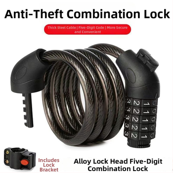 Slaptažodžio užraktas dviraciui su lydinio grandinine kabeliu – nešiojamas, skirtas dviračiams, elektriniams dviračiams, motociklams ir kalnų dviračiams