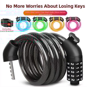 Slaptažodžio užraktas dviraciui su lydinio grandinine kabeliu – nešiojamas, skirtas dviračiams, elektriniams dviračiams, motociklams ir kalnų dviračiams