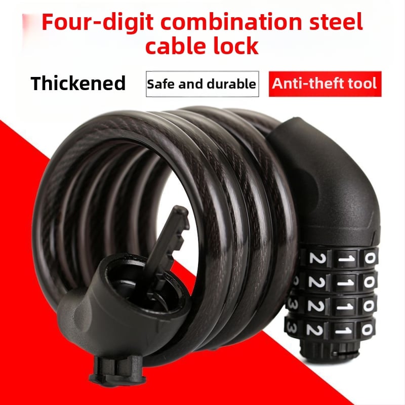 Slaptažodžio užraktas dviraciui su lydinio grandinine kabeliu – nešiojamas, skirtas dviračiams, elektriniams dviračiams, motociklams ir kalnų dviračiams