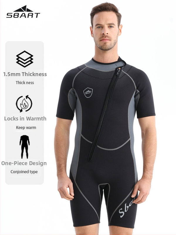 Sharkbat Meeste 1,5 mm neopreen sukeldumiskostüüm UV-kaitse, soojus ja kriimustuste vastupanu (Materjal: 90% neopreen, 10% nailon; Funktsioonid: UV kaitse, soojus, kriimustuste vastupanu; Seisukorrad: suvi, talv, kevad, sügis; Bränd: Sharkbat)