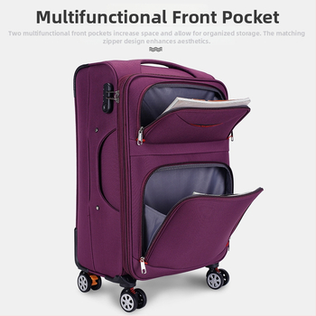 Oxford auduma ceļojumu koferis ar rāvējslēdzēja aizvērumu, universālie riteņi, zādzību aizsardzība, modelis 906#