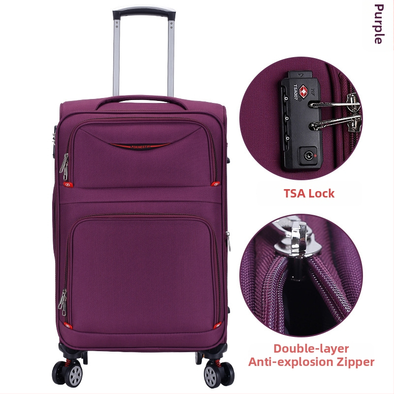 Oxford auduma ceļojumu koferis ar rāvējslēdzēja aizvērumu, universālie riteņi, zādzību aizsardzība, modelis 906#