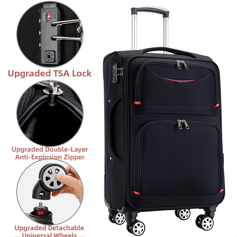 Oxford auduma ceļojumu koferis ar rāvējslēdzēja aizvērumu, universālie riteņi, zādzību aizsardzība, modelis 906#