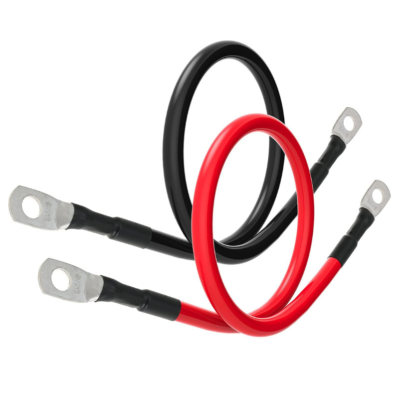 Vlastný vyrobený kábel na pripojenie batérie pre solárny invertor, s terminálmi, Kód produktu X-d001, Rozsah použitia: solárne fotovoltické panely, batérie v autách, lode