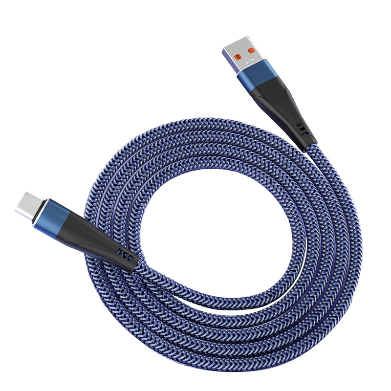 Pleteni prošireni auto kabel za brzo punjenje s USB-C, Lightning i Micro-USB priključcima, duljine 1–2 m, kompatibilan s Huawei brzim punjenjem i Apple Type-C uređajima