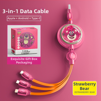 3 v 1 dátový a nabíjací kábel s rýchlym nabíjaním pre zariadenia Huawei, Android, Apple a vivo, s konektormi Lightning, Micro USB a USB-C