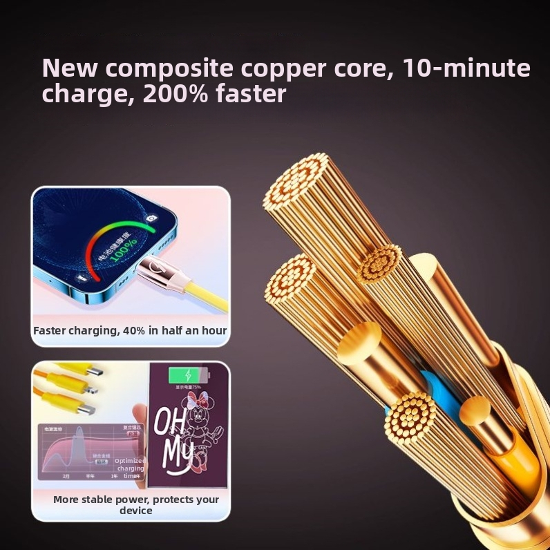3 v 1 dátový a nabíjací kábel s rýchlym nabíjaním pre zariadenia Huawei, Android, Apple a vivo, s konektormi Lightning, Micro USB a USB-C