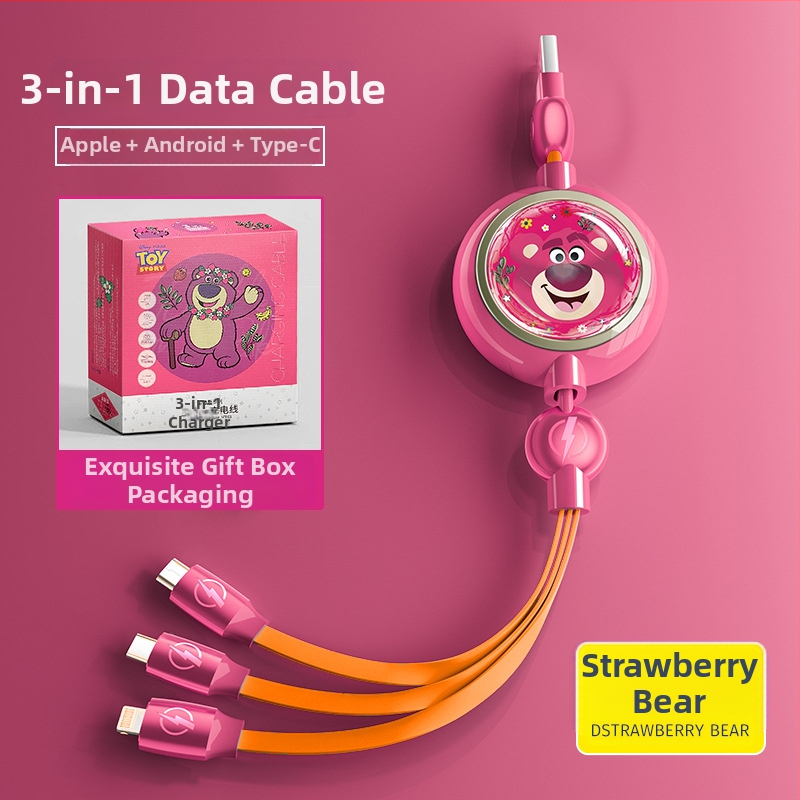 3 v 1 dátový a nabíjací kábel s rýchlym nabíjaním pre zariadenia Huawei, Android, Apple a vivo, s konektormi Lightning, Micro USB a USB-C