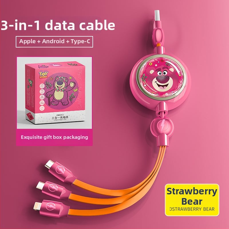 3 v 1 dátový a nabíjací kábel s rýchlym nabíjaním pre zariadenia Huawei, Android, Apple a vivo, s konektormi Lightning, Micro USB a USB-C