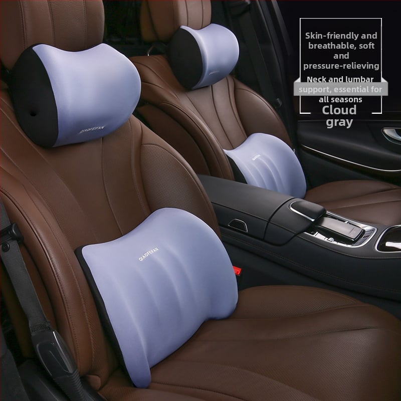 Automobiļa galvas balsta un jostas atbalsta komplekts ar atmiņas putām