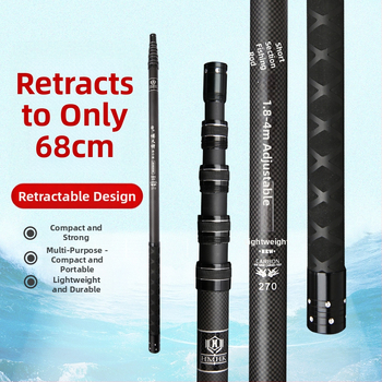 Karbonová rybárska palica, 5-článkový teleskopický prút, hmotnosť 50