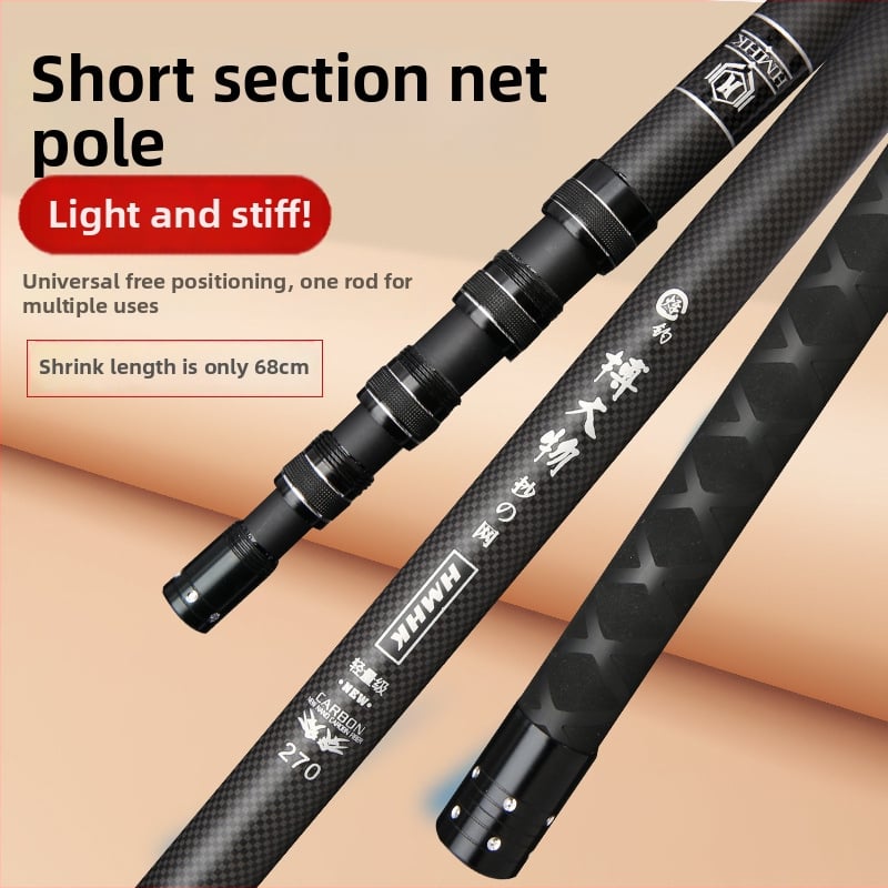 Karbonová rybárska palica, 5-článkový teleskopický prút, hmotnosť 50