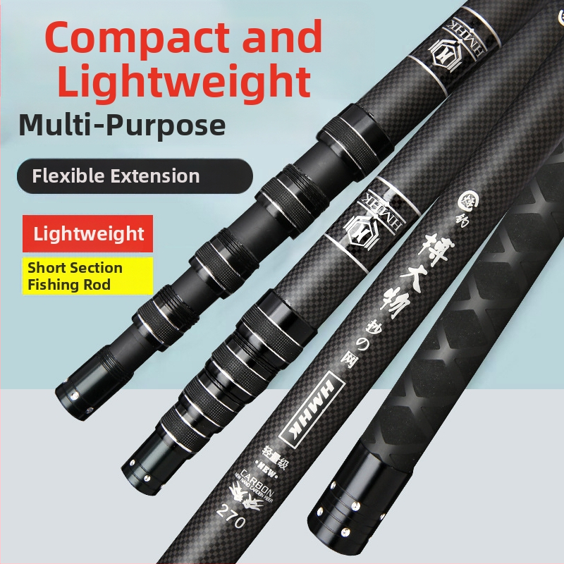 Ogļķšķiedras makšķerēšanas nūja, 5 sadaļu teleskopiskais nūja, svars 50