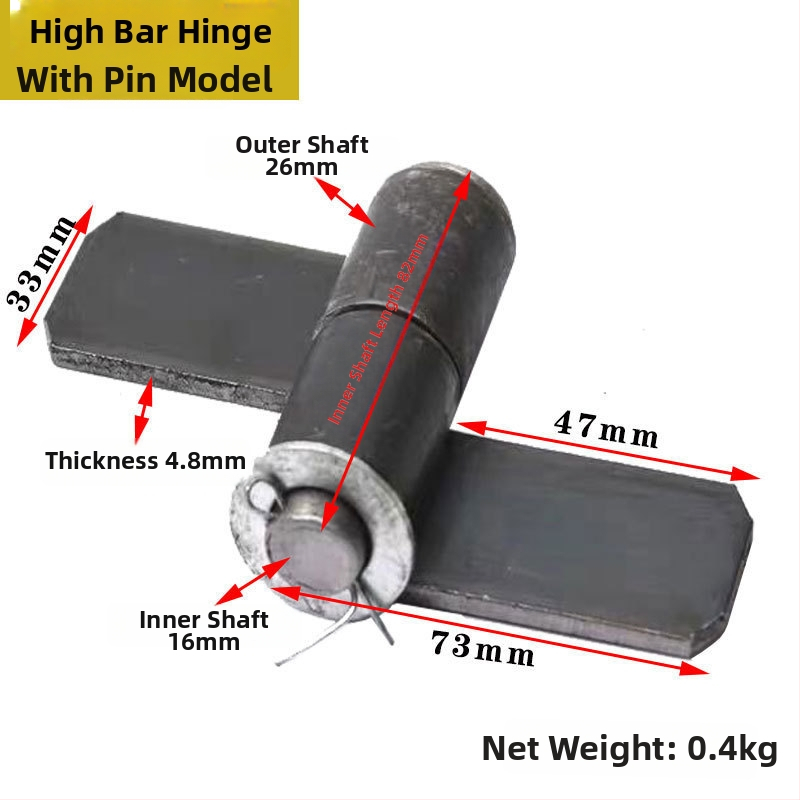 Pánt dverí pre ťažké zaťaženie, zváraný kovový pánt s otáčacím osou, vhodný pre nákladné autá - SJ1001836293