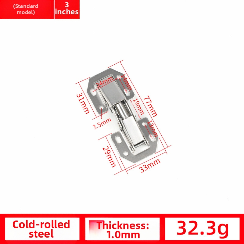 Skriňový dverový pánt – hydraulické tlmenie, bez otvorov, za studena valcovaná oceľ, niklované, model A1