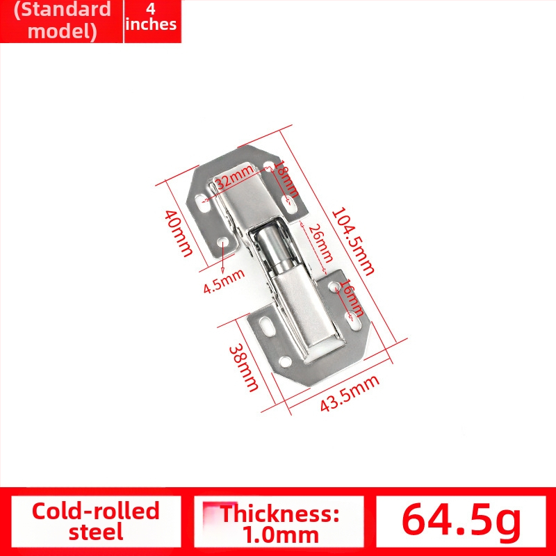 Skriňový dverový pánt – hydraulické tlmenie, bez otvorov, za studena valcovaná oceľ, niklované, model A1