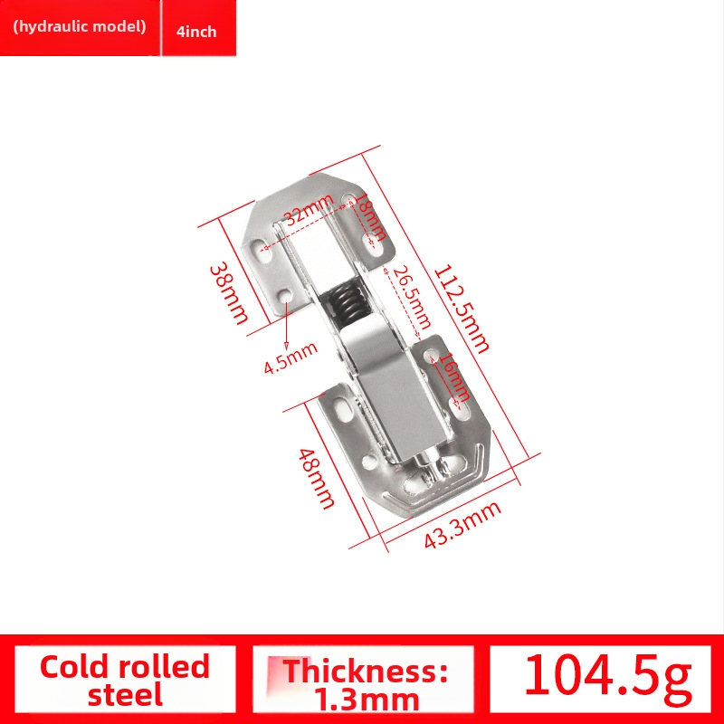 Skriňový dverový pánt – hydraulické tlmenie, bez otvorov, za studena valcovaná oceľ, niklované, model A1