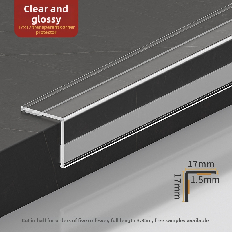 PVC stūra aizsargs sienai, pašlīmējošs, L-veida malas profils, 3,35 m garums, keramisko flīžu malu aizsardzībai