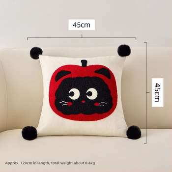 Panya vankúš s jadrom, povrch bavlna a ľan, vyšívaný vzor cartoon, PP bavlna výplň