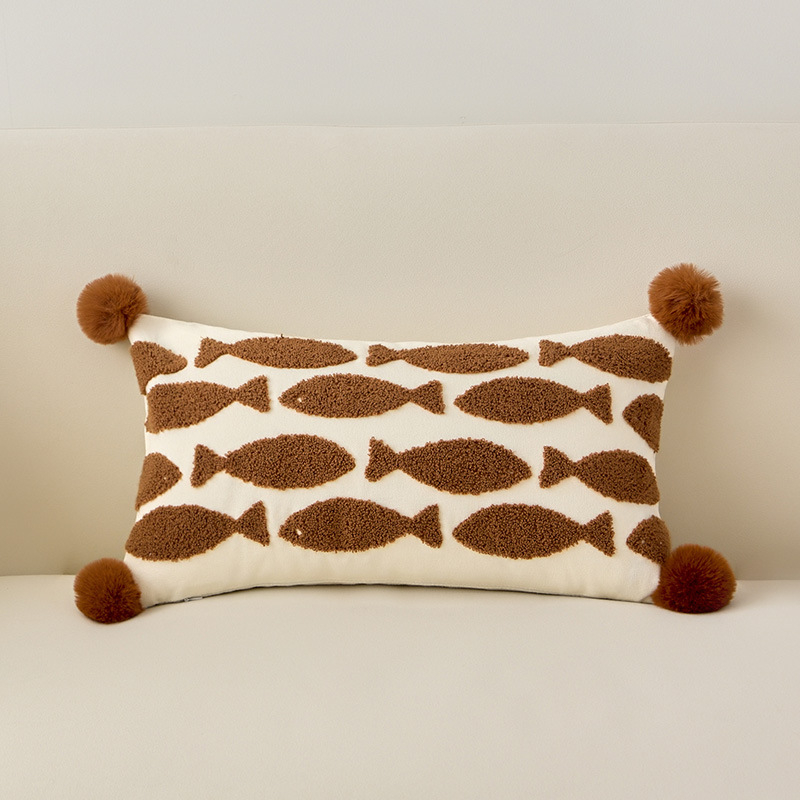 Panya vankúš s jadrom, povrch bavlna a ľan, vyšívaný vzor cartoon, PP bavlna výplň