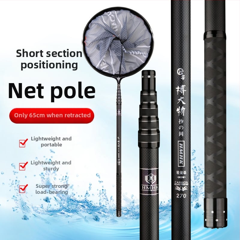 Uhlíkový ultrakrátky teleskopický prút na ryby, 3 diely, 133 g, rozšíriteľný