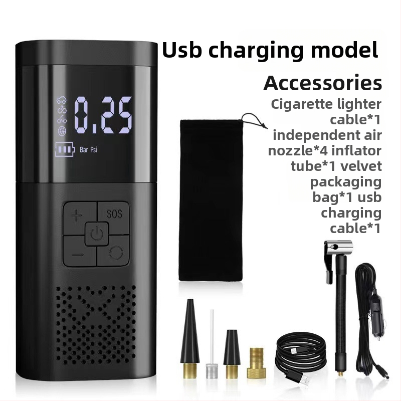 Auto núdzový štartér s vstavanou pumpou na vzduch, 220W, dvojvalcový kompresor, prietok vzduchu 30 L/min, digitálny displej, USB napájanie