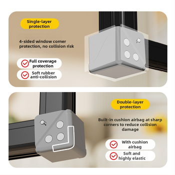 Hlinírový ochranný roh okna s plným krytím, proti kolízii, pre vnútorné otváranie okien, súprava ochrany dverí a okien, so dvomi magnetmi